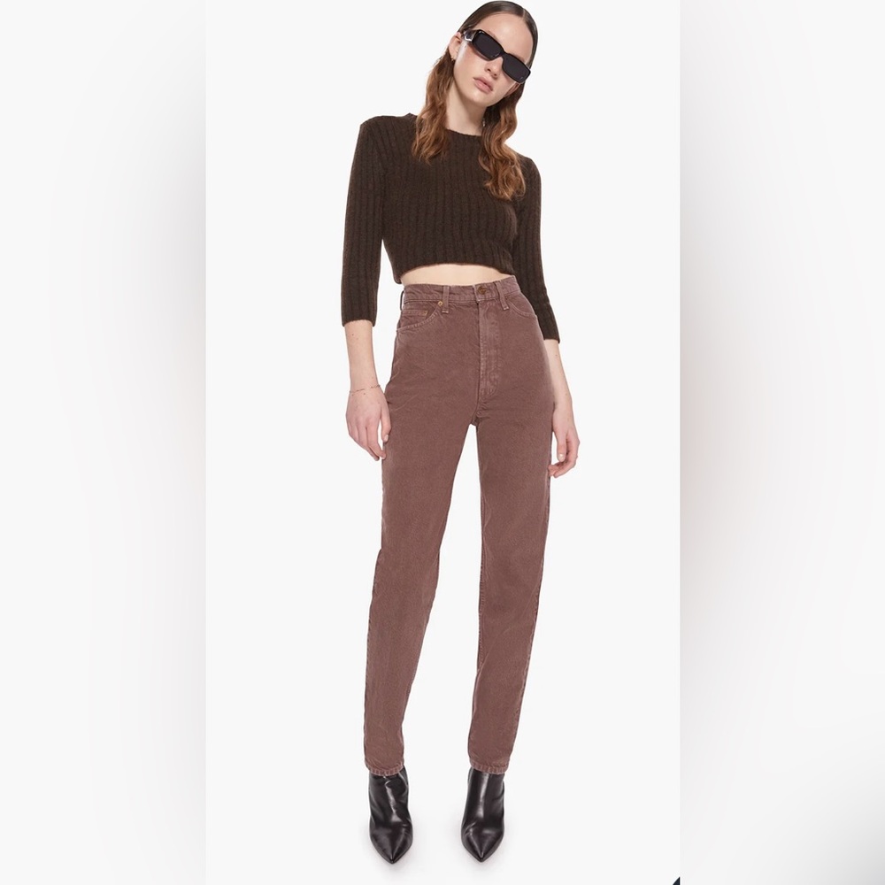 MOTHER SNACKS TWIZZY SKIMP HIGH WAISTED JEANS IN FRENCH ROAST 30
